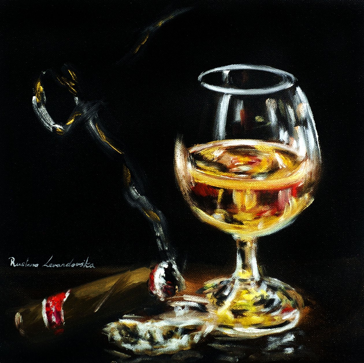 De toast van een heer, 2025 (olieverf op doek) door Ruslana Levandovska