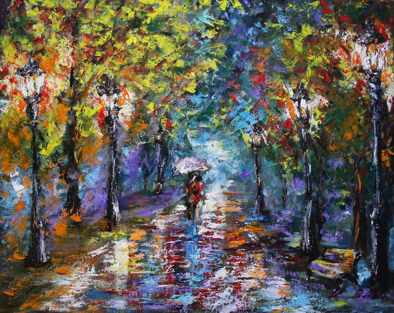 Avondwandeling, 2016 (olieverf op doek) door Ruslana Levandovska