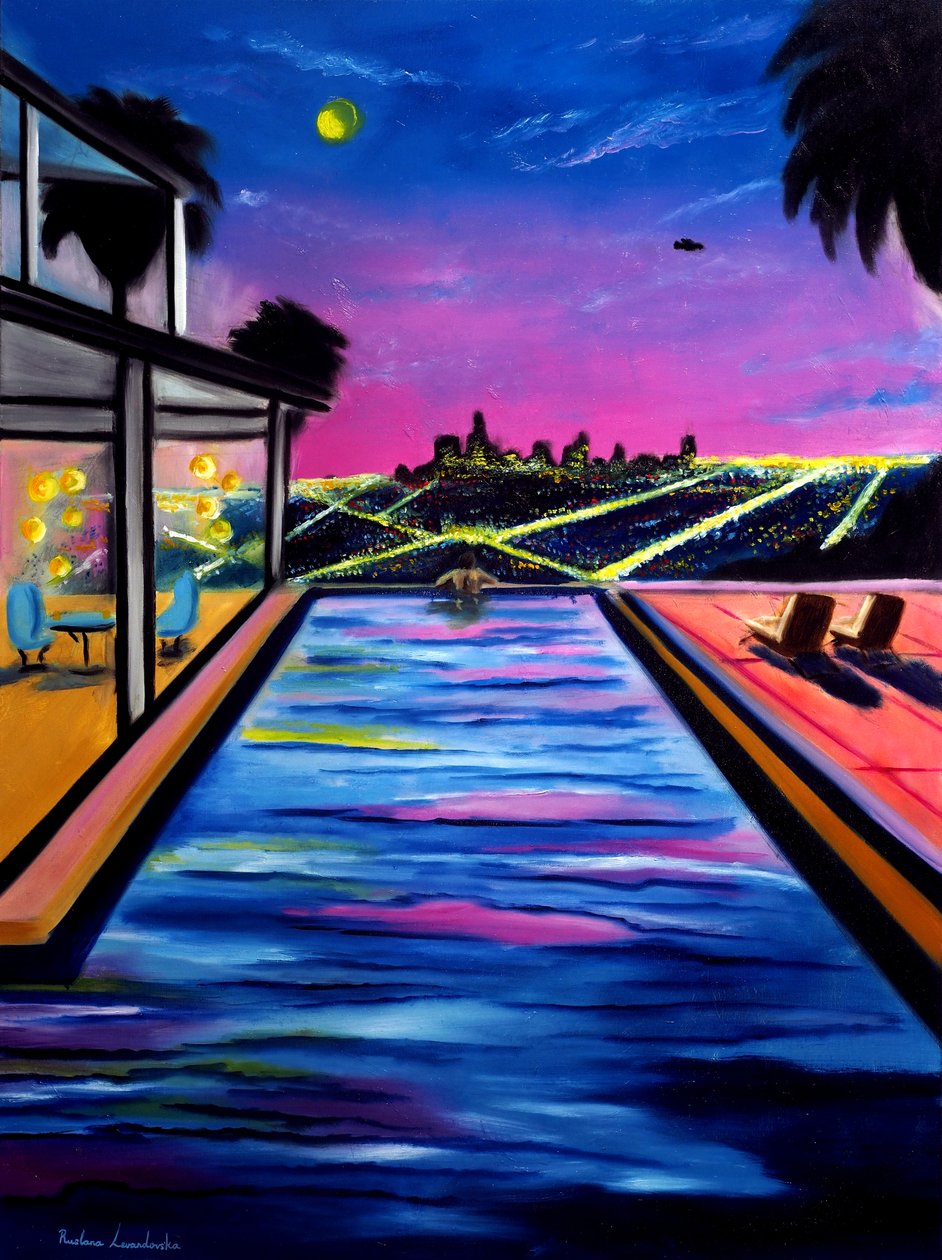 Los Angeles Lights, 2025 (olieverf op doek) door Ruslana Levandovska