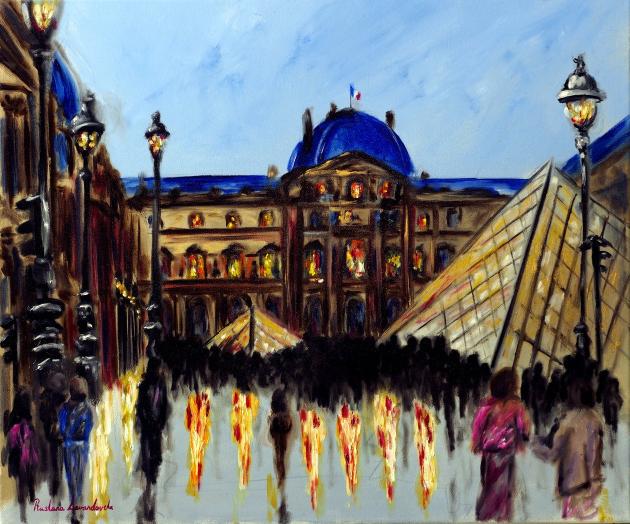 Louvre Museum in Parijs, 2025 (olieverf op doek) door Ruslana Levandovska
