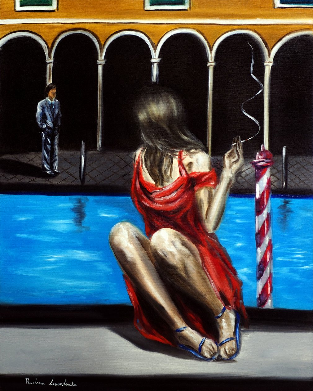 Liefde in Venetië, 2025 (olieverf op doek) door Ruslana Levandovska