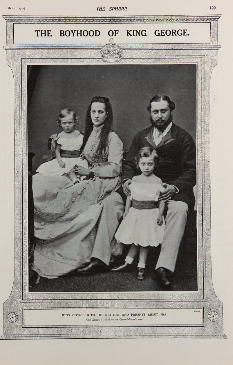 De Prins en Prinses van Wales met twee van hun kinderen (1867) door Russell & Sons Photography