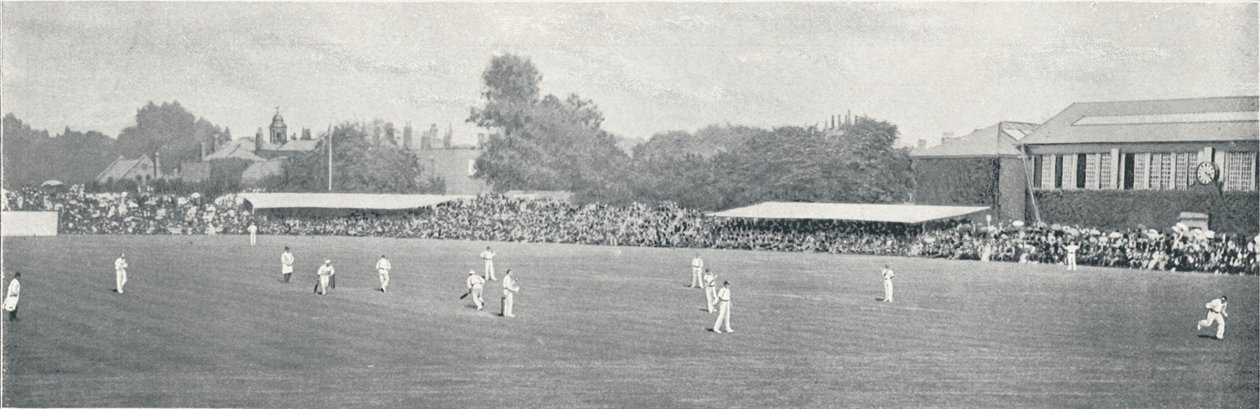 Universitaire Cricketwedstrijd bij Lords, c1896 door Russell and Sons