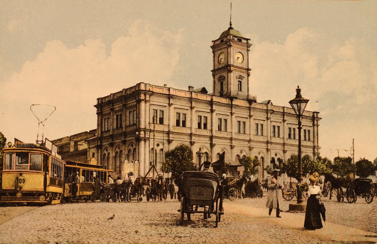 Het Nikolaas treinstation, Kalanchyovskaya Plein, Moskou door Russian Photographer