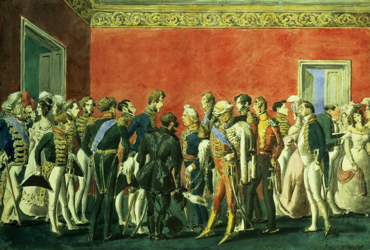 Een Ontvangst in de Ambassade van Teheran, 1830s door Russian School