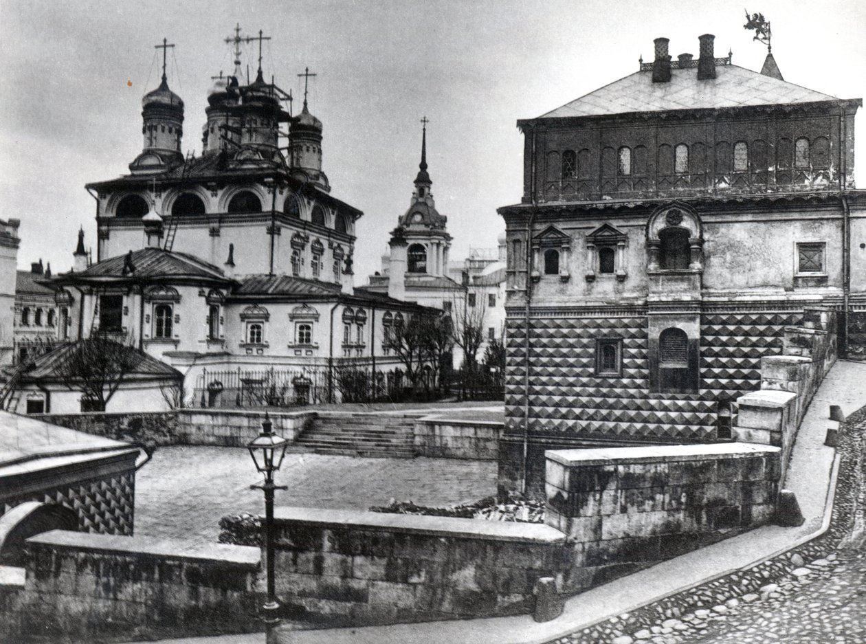 Huis van de Romanov Bojaren in het Klooster van het Teken, en de Kathedraal van het Teken, Moskou door Russian Photographer
