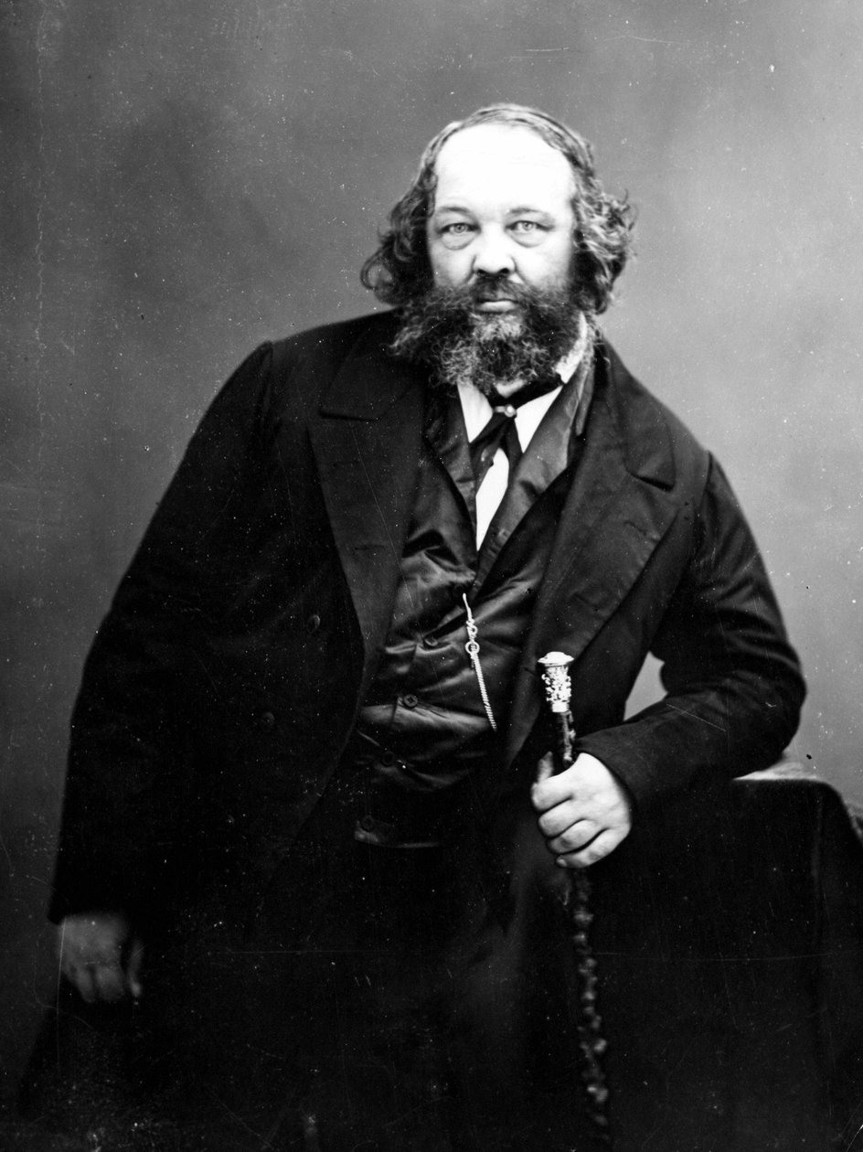 Portret van Michail Bakunin (1814 - 1876), Russische anarchistische revolutionair (1814 - 1876). Fotografie. door Russian Photographer
