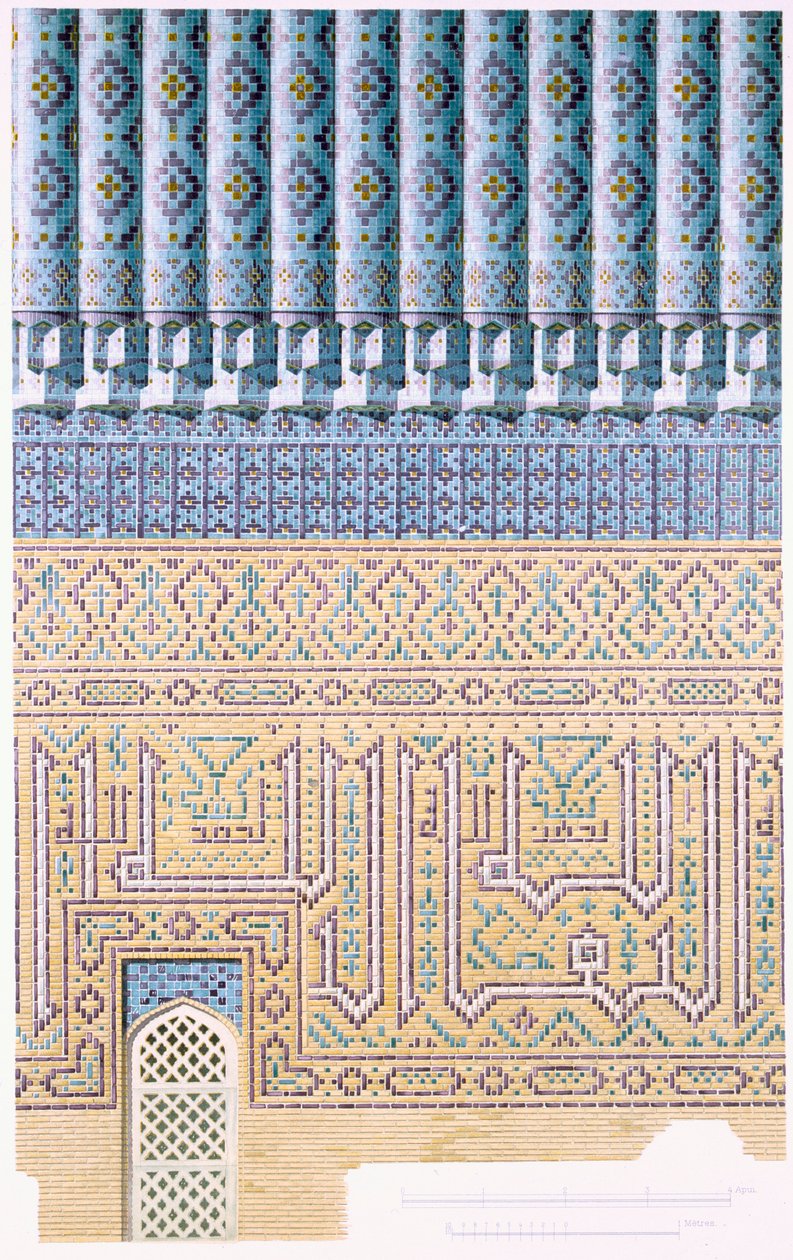 Decoratieve details van de koepel, vanaf de grond omhoog, pub. 1905 door Russian School.