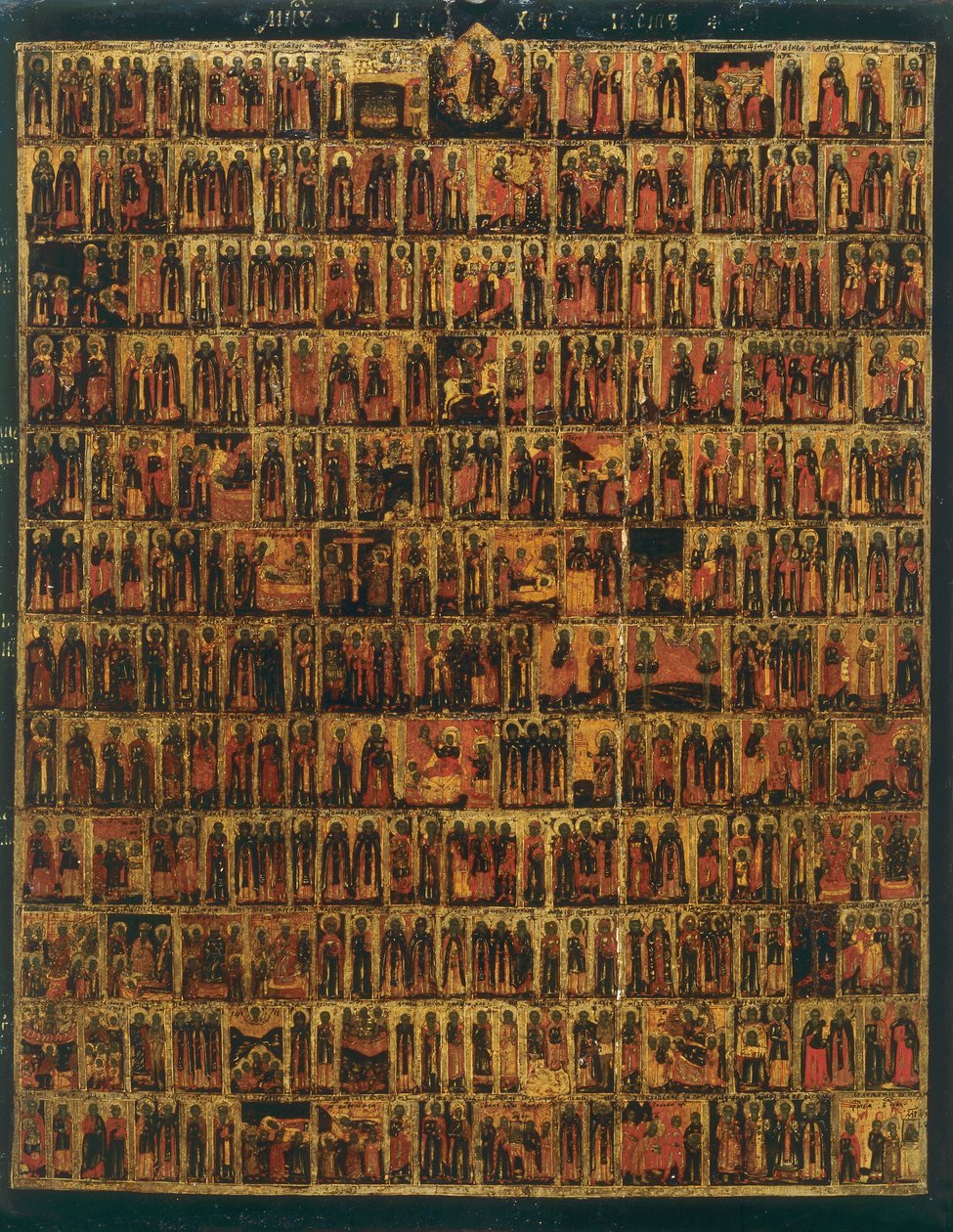 Menologie van september tot februari, van de Russische School, in de Accademia Gallery in Florence door Russian School