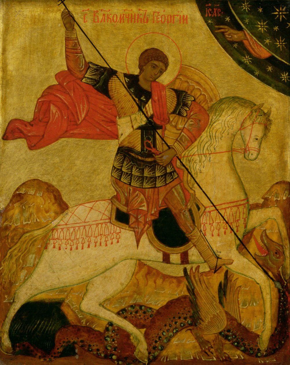 Sint Joris doodt de Draak door Russian School