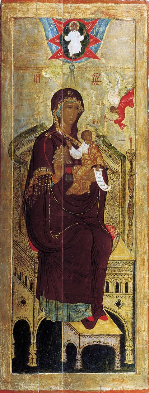 De Maagd De Berg niet door Handen uitgehouwen, begin 17e eeuw door Russian icon.