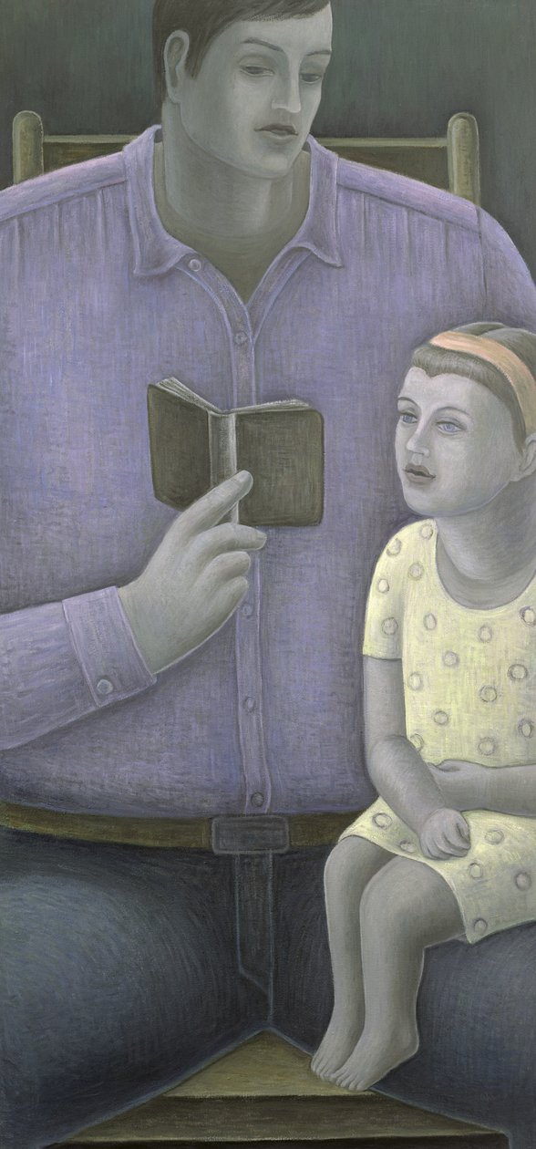 Man leest voor aan meisje, 2003 door Ruth Addinall