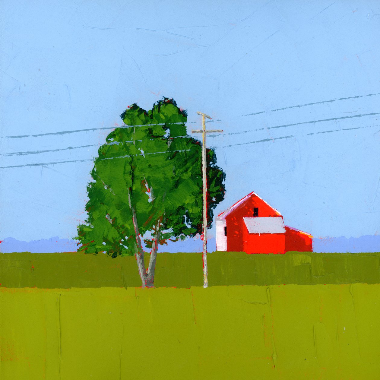 Schaduw, 2025, acryl op houten paneel door Ruth Lague