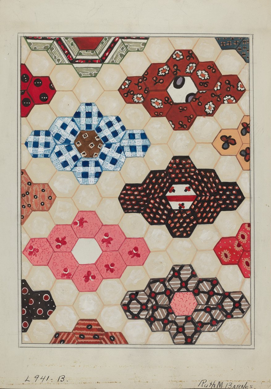 Quilt 1 Sectie, c. 1936 door Ruth M Barnes