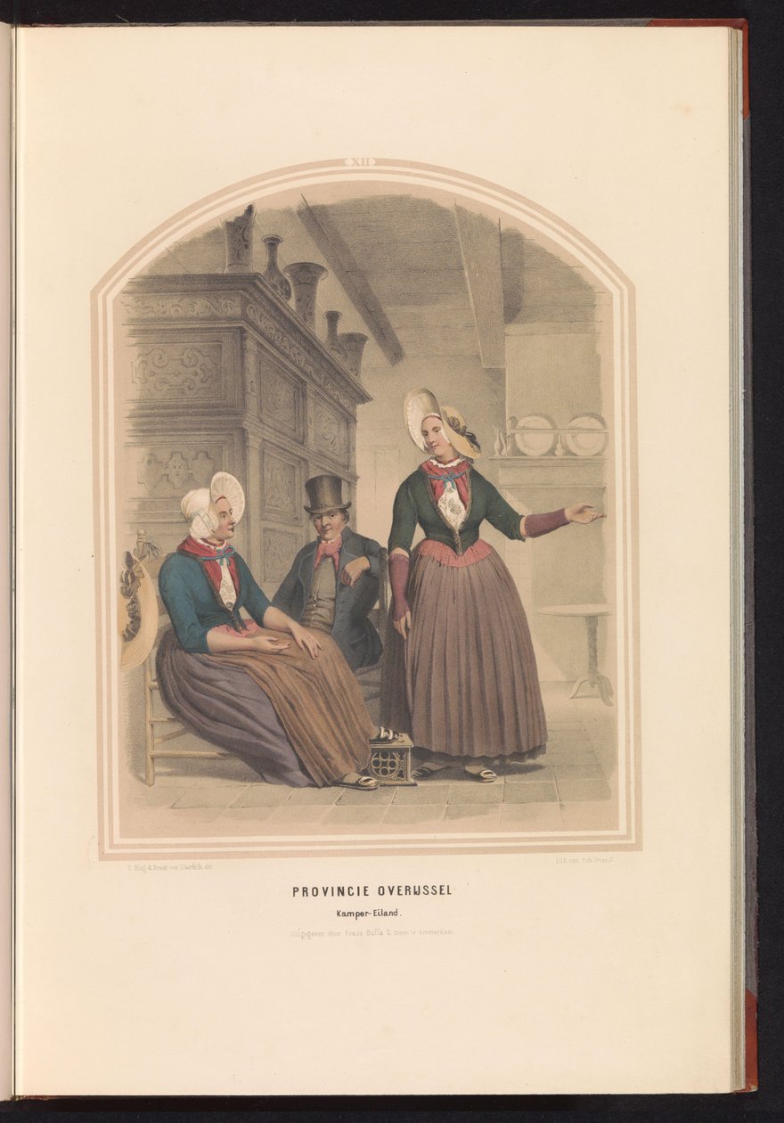 Klederdracht van Kampen in Overijssel, 1857 door Ruurt de Vries