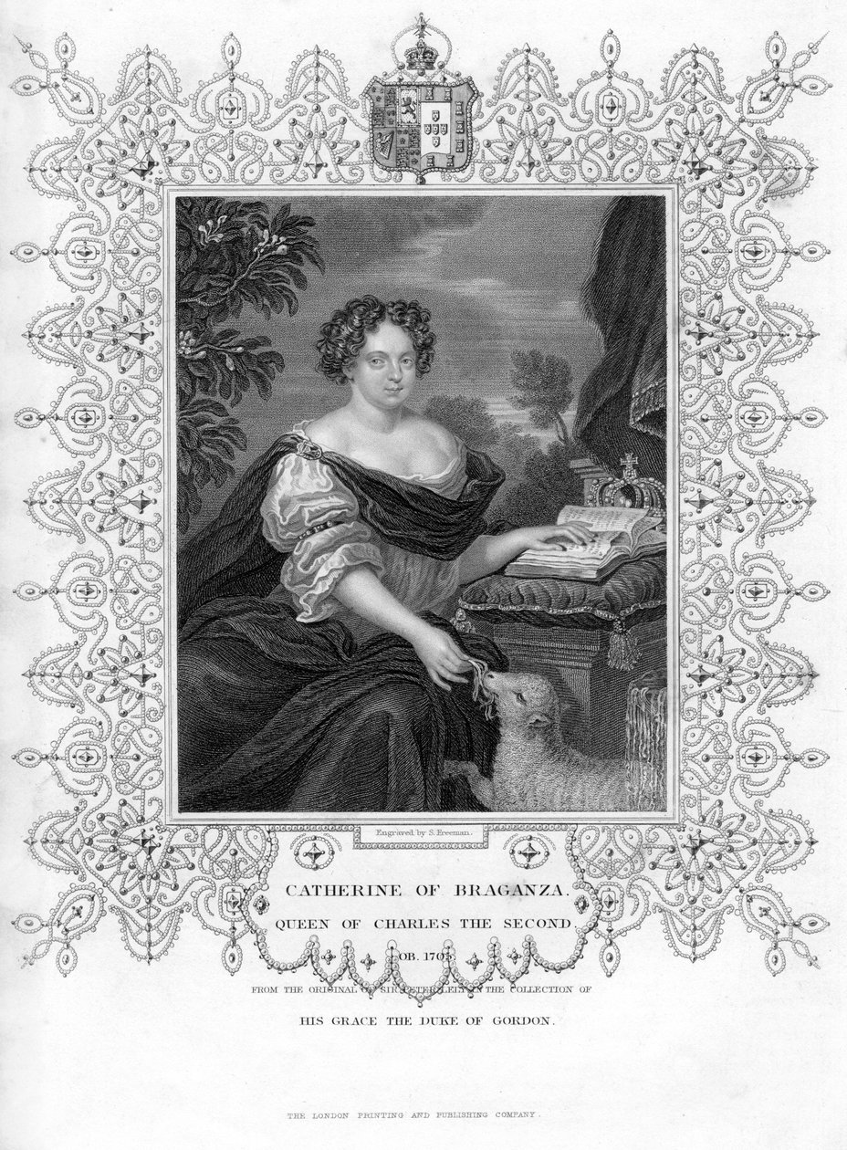 Catharina van Braganza, Koningin-gemalin van Koning Karel II van Engeland, 19e eeuw door S. Freeman