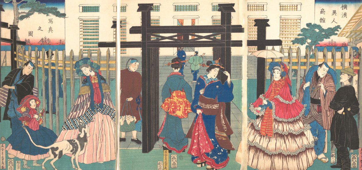 Buitenlandse Zakenonderneming in Yokohama, 1861 door Sadahide Utagawa