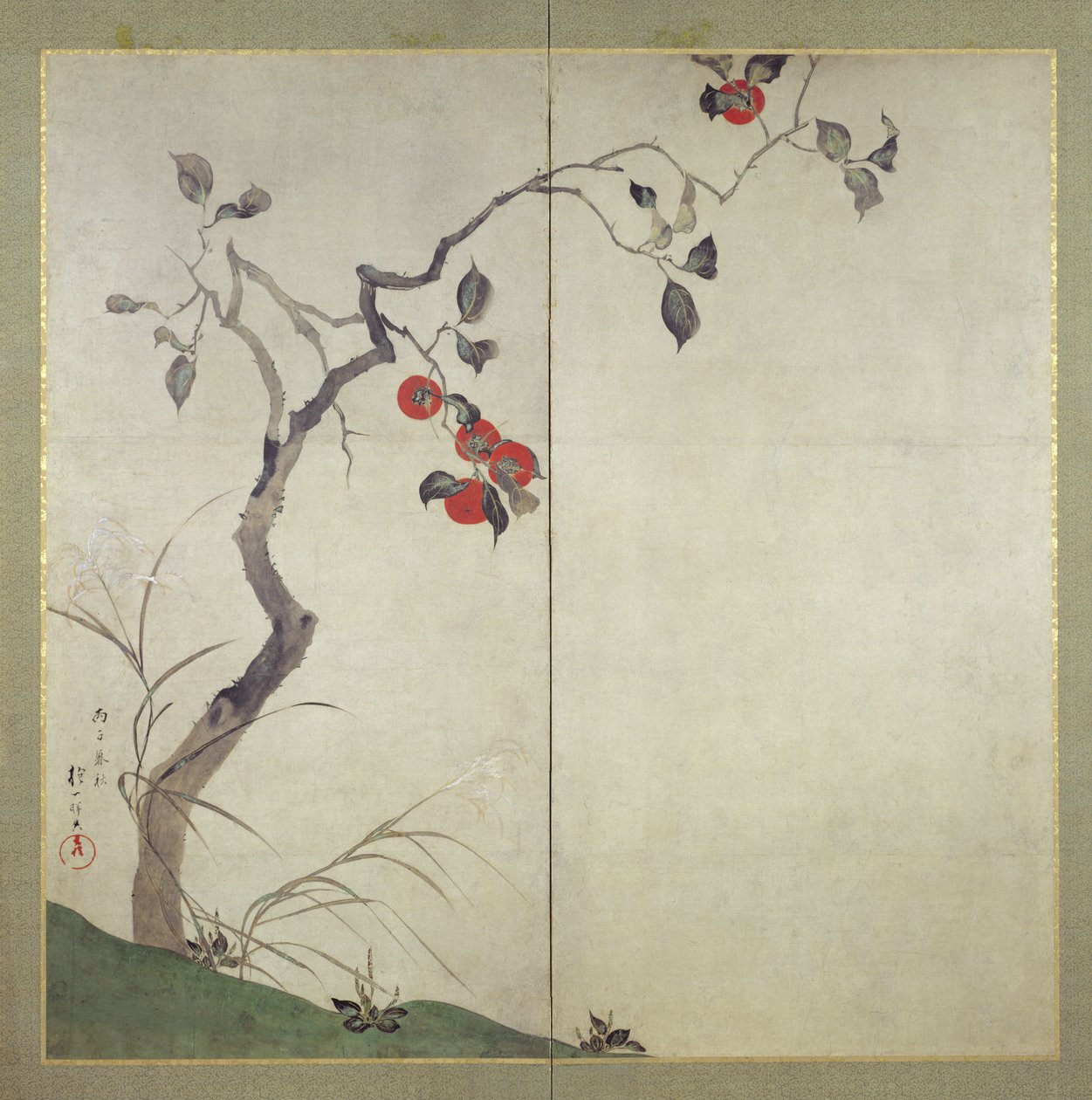 Kaki aan boom door Sakai Hoitsu