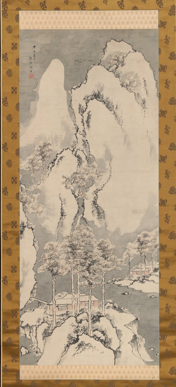 Sneeuwlandschap door Sakaki Hyakusen