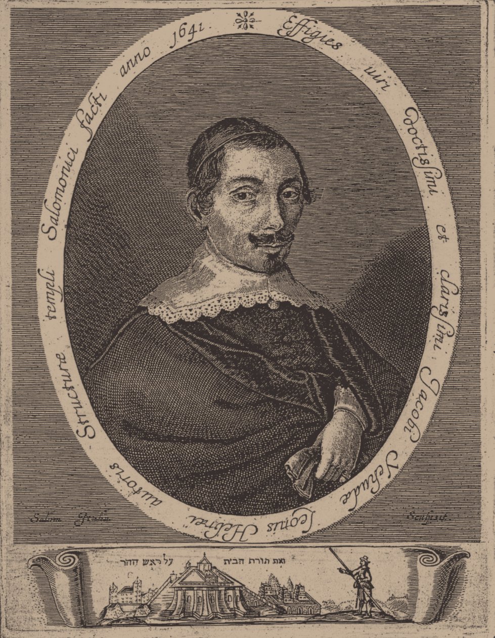 Portret van Jacob Judah Leon 1602-1675 door Salom Italia