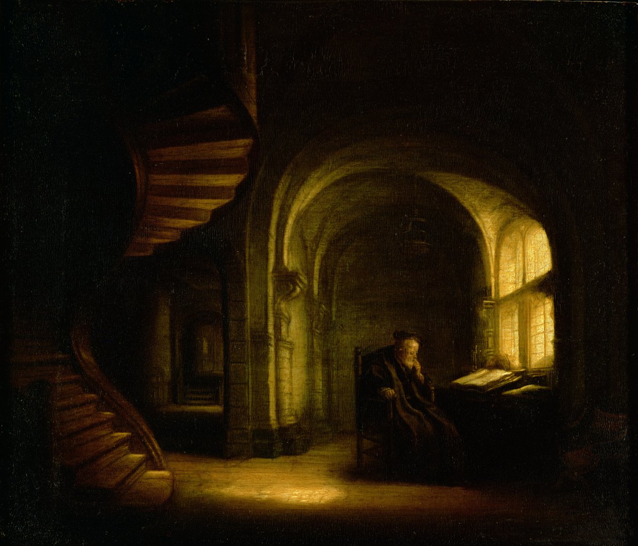 Filosoof met een open boek, 1625-7 door Salomon Koninck
