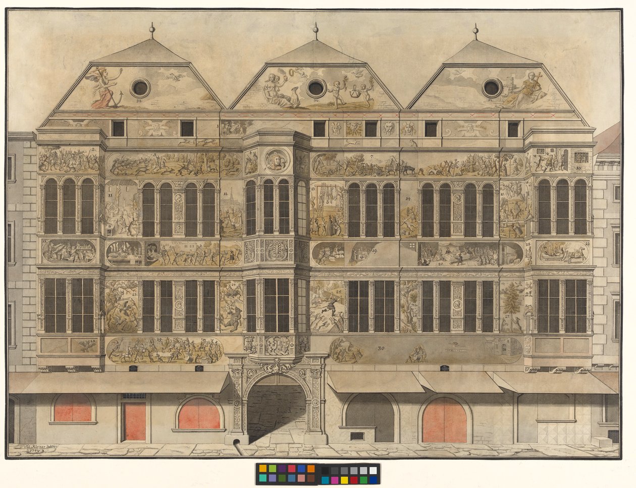 Het Hasenhaus in de Kärntner Straße door Salomon Kleiner