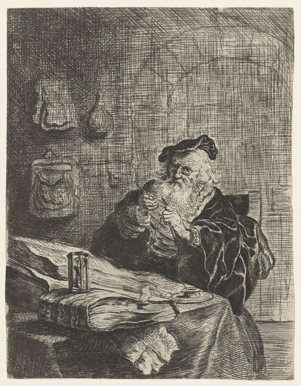 Man met een pennemes door Salomon Koninck (attributed to)