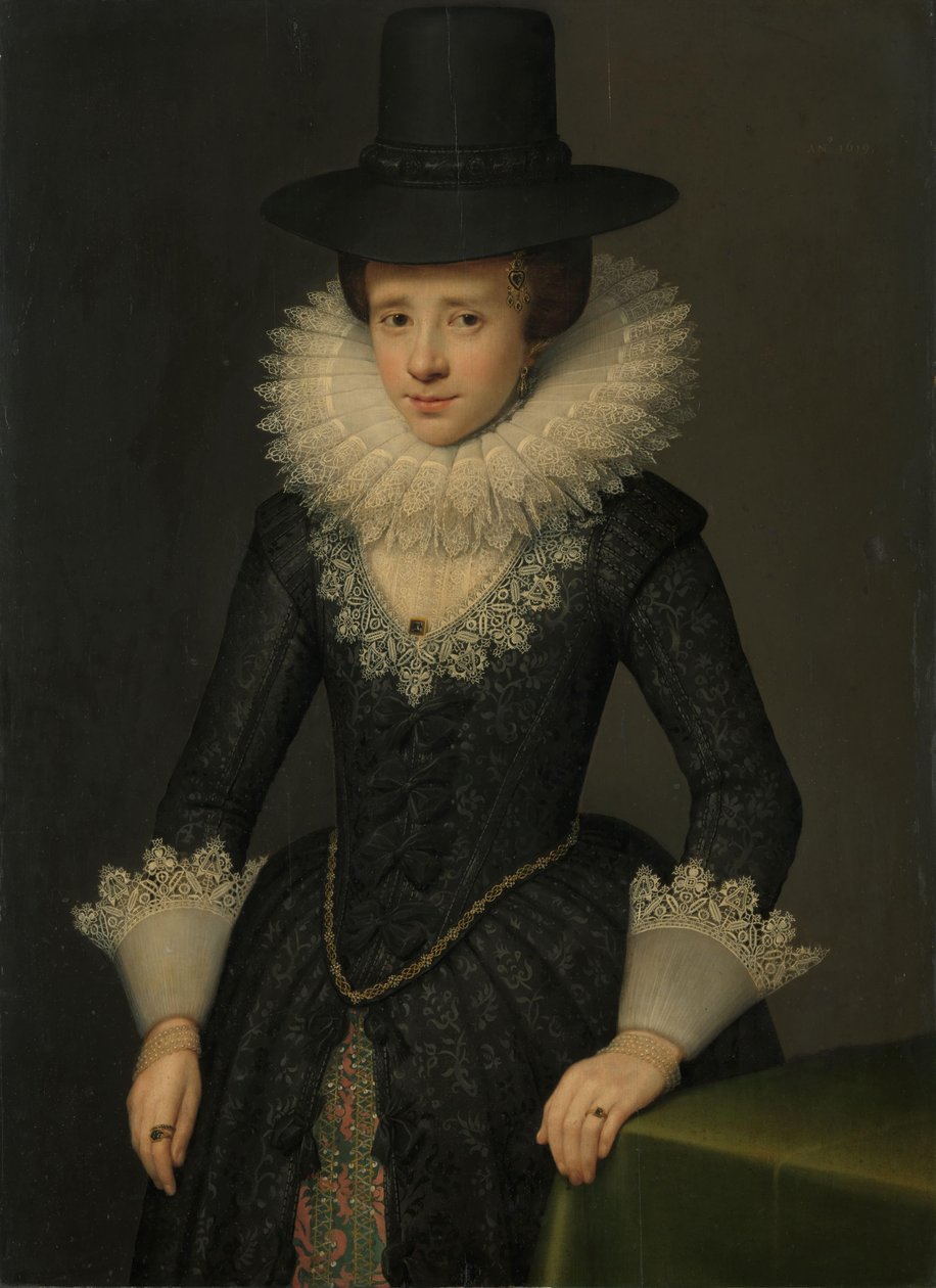Portret van Anna Boudaen Courten (1599-1622) door Salomon Mesdach (attributed to)