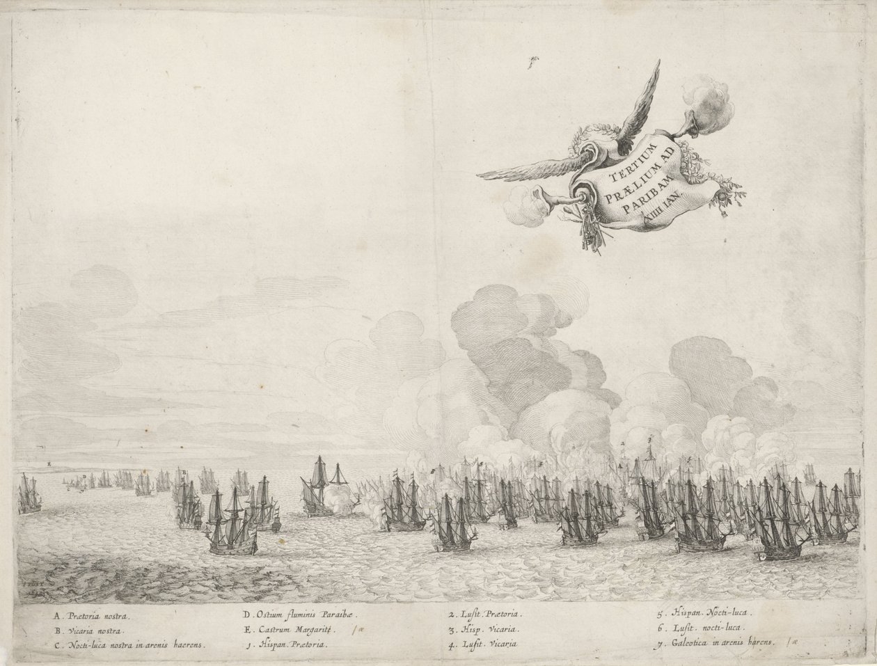 Derde gevecht met de Portugese vloot bij Paraiba, 1640 door Salomon Savery