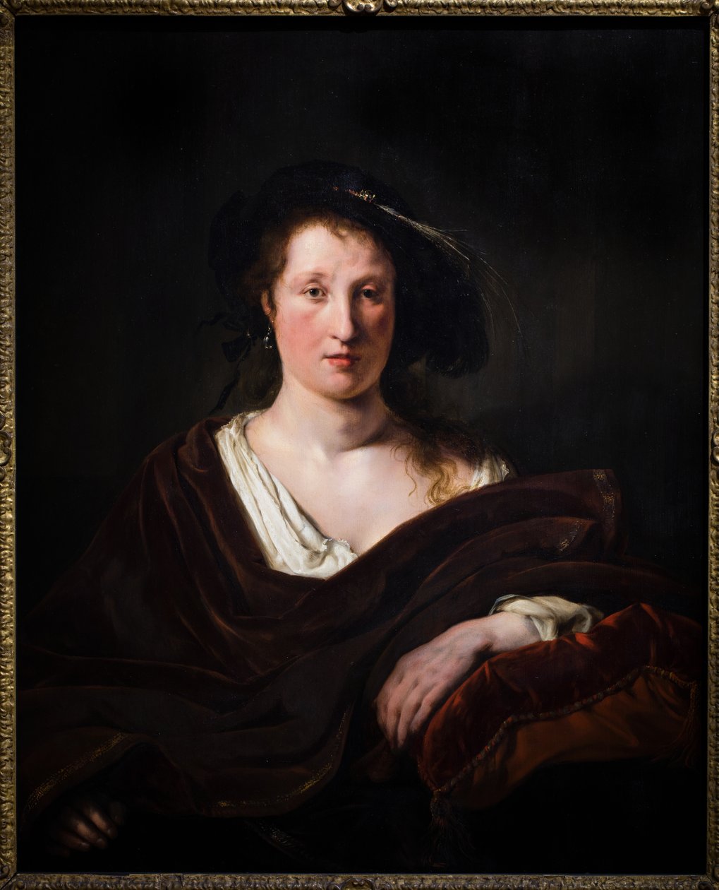 Vrouw in gemaskerd kostuum of Semiramis door Salomon de Bray