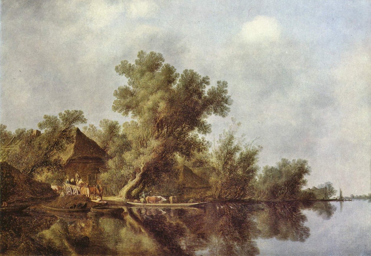 Rivierlandschap door Salomon van Ruysdael