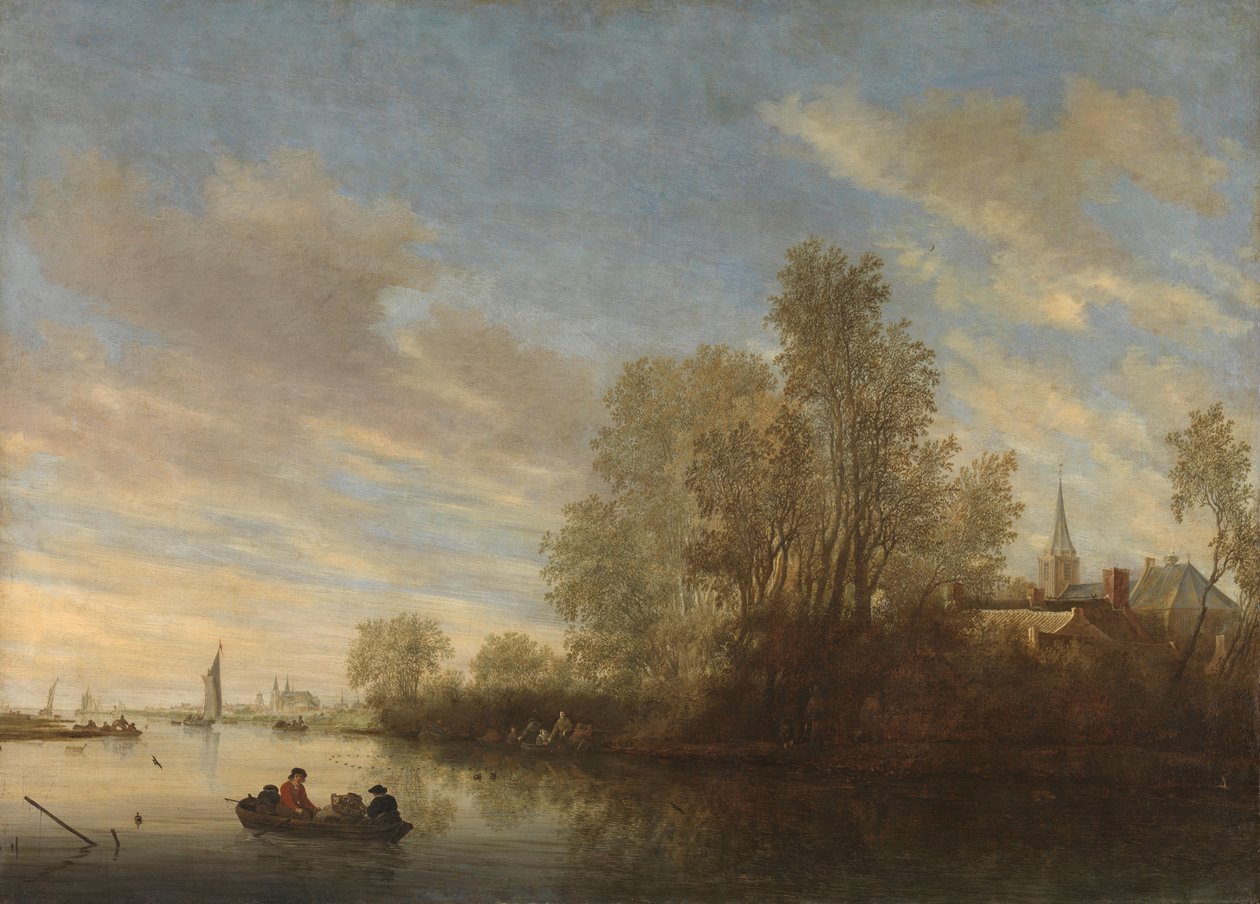 Riviergezicht bij Deventer door Salomon van Ruysdael