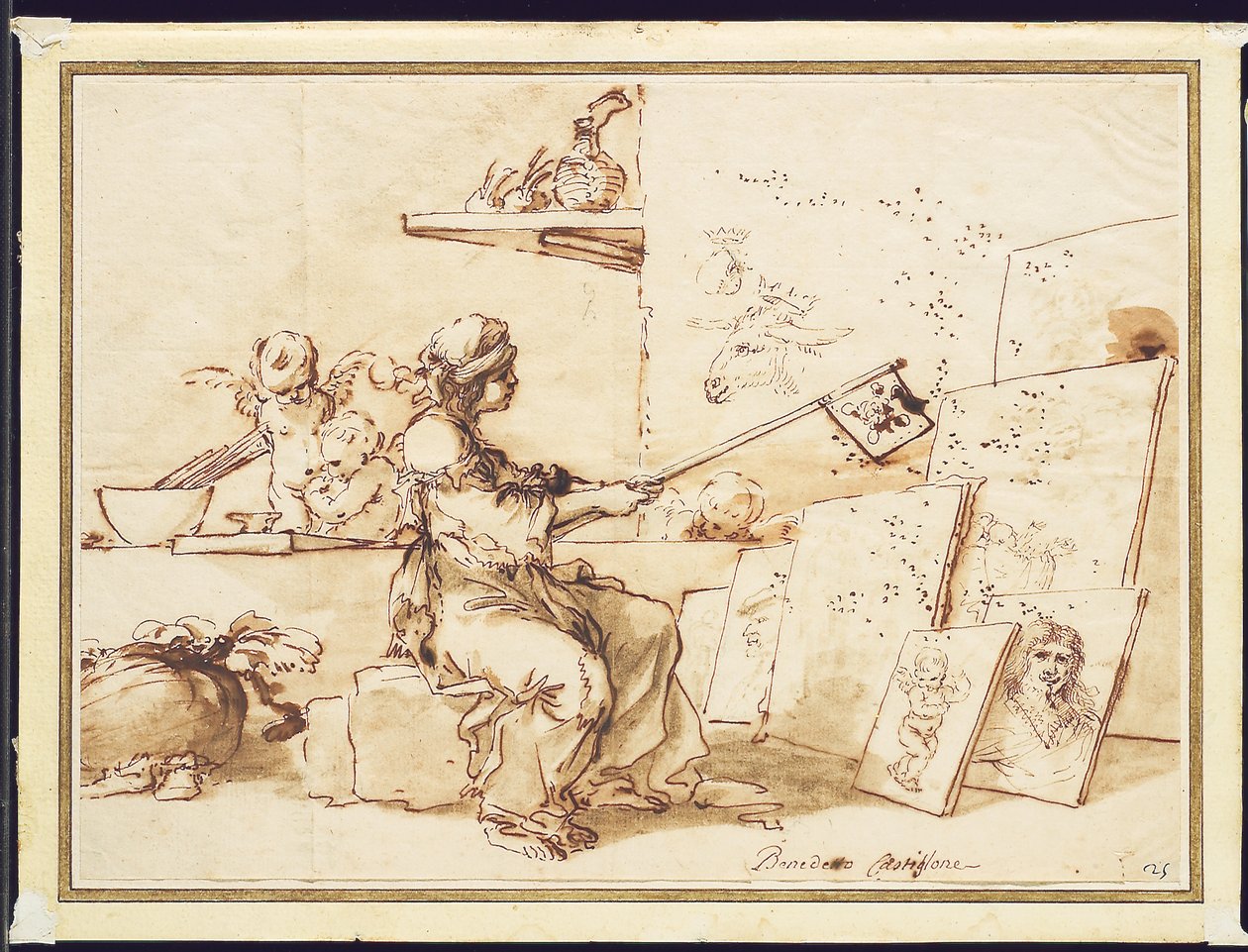 Allegorie van Arme Schilderkunst, c.1649-50 door Salvator Rosa