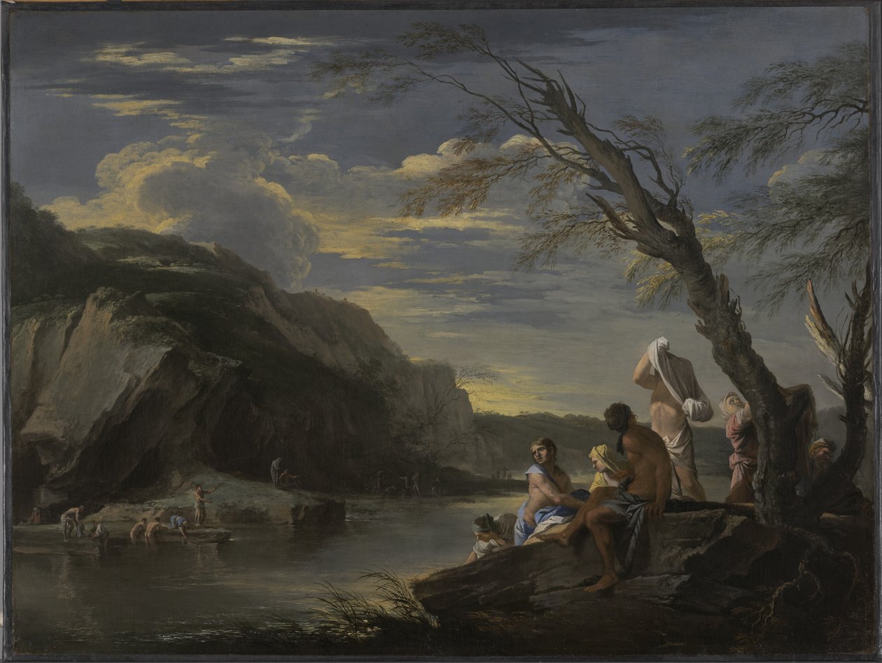 Landschap met Baders door Salvator Rosa