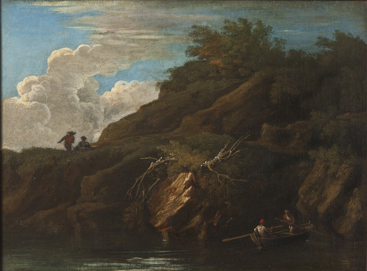 Landschap met water door Salvator Rosa