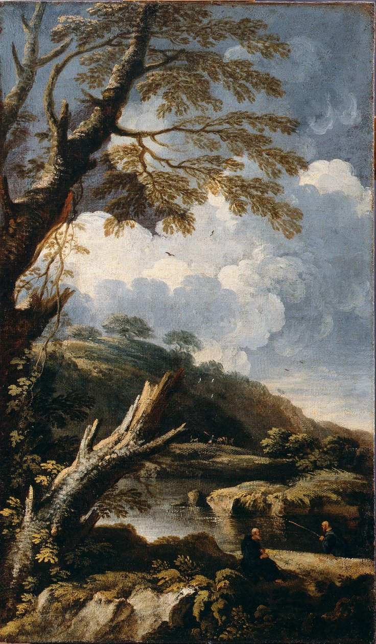 Vissende monniken door Salvator Rosa