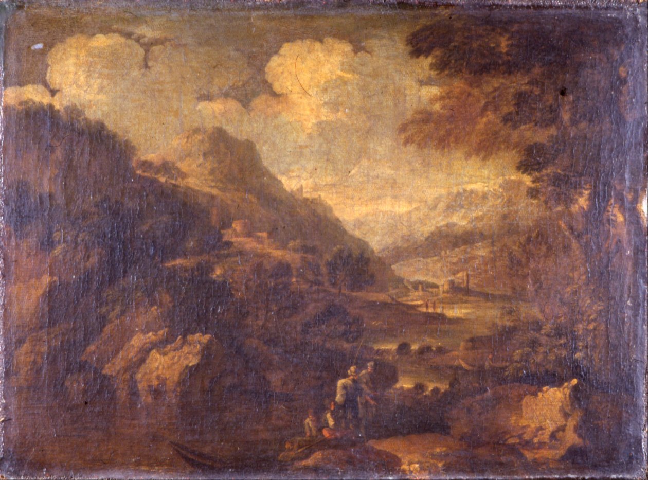 Bergachtig landschap door Salvator Rosa