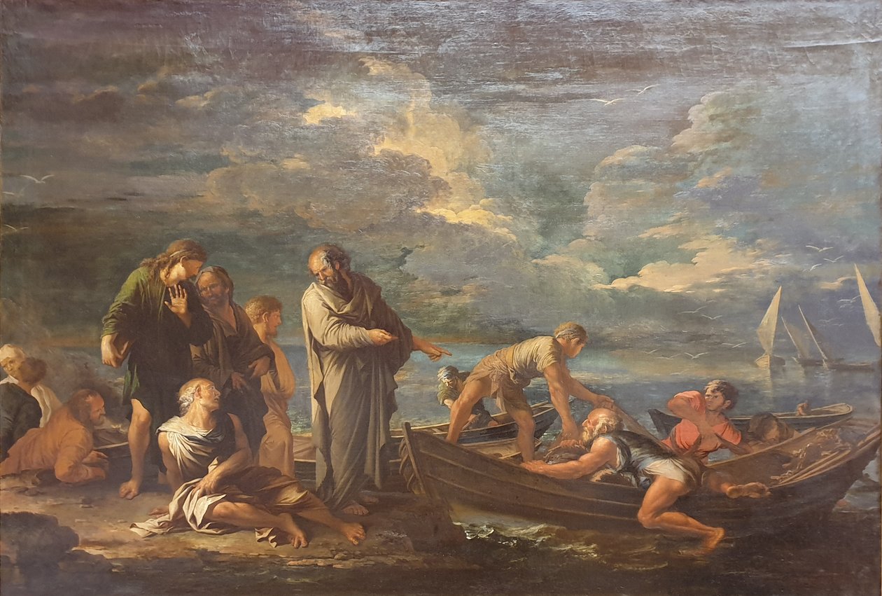 Pythagoras en de vissers door Salvator Rosa