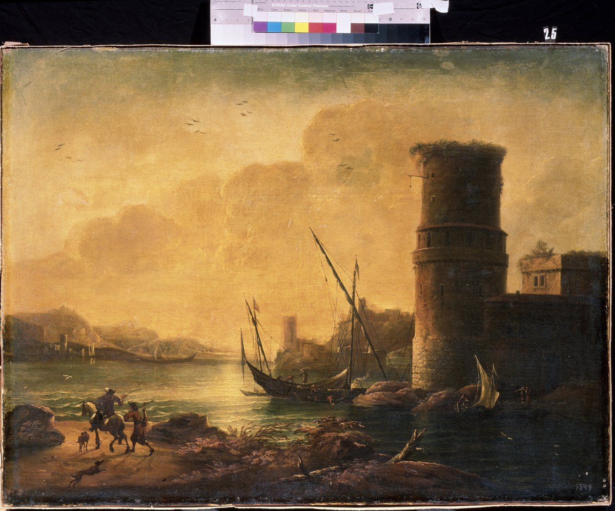 Een zeegezicht door Salvator Rosa