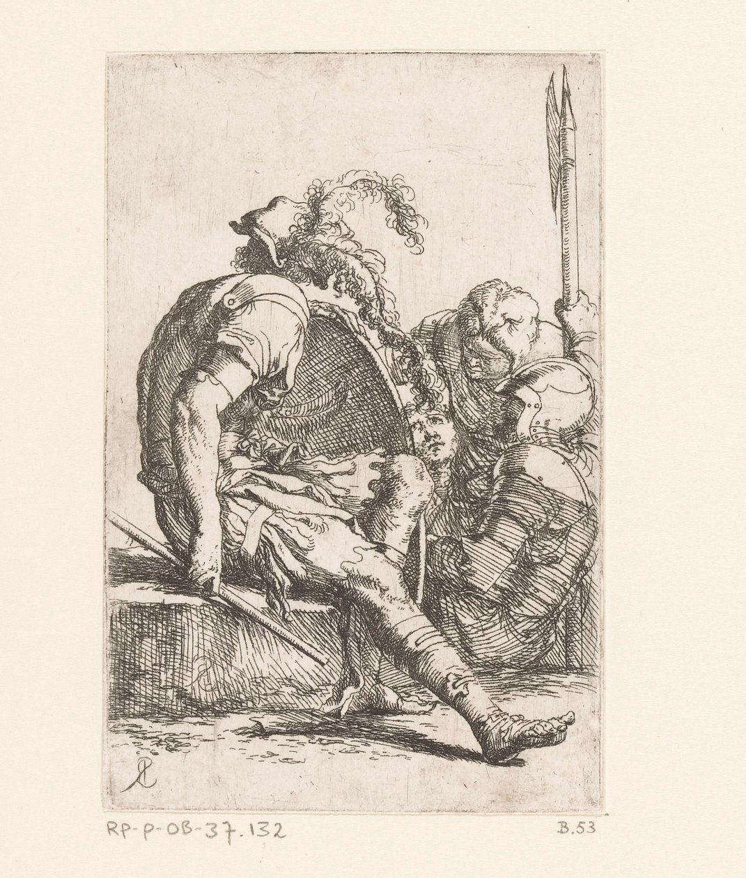 Vier soldaten door Salvator Rosa