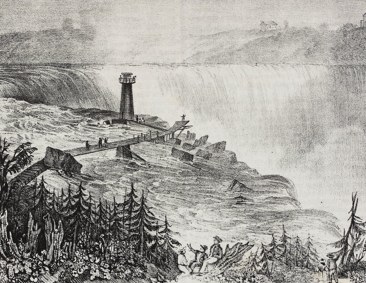 Horseshoe-waterval, Ontario, Canada, lithografie door Salvatore Puglia uit Poliorama Pittoresco, nr. 6, 17 september door Salvatore Puglia