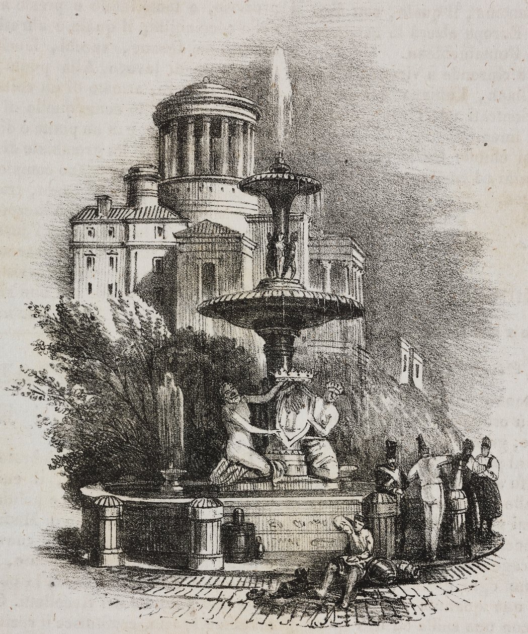 Prado fontein, Madrid, Spanje, uit Poliorama Pittoresco, nr. 39, 4 mei door Salvatore Puglia