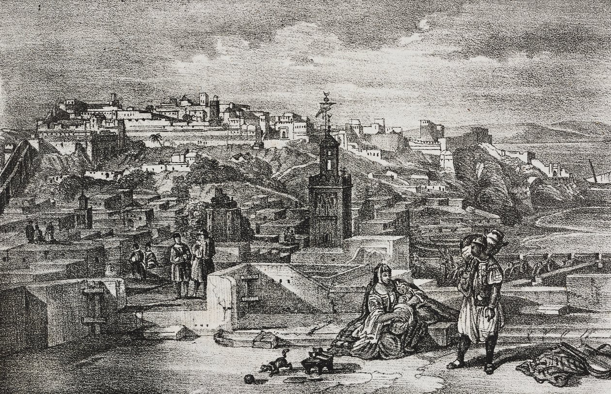Uitzicht op de citadel van Tanger, Marokko, uit Poliorama Pittoresco, nr. 26, 3 februari door Salvatore Puglia