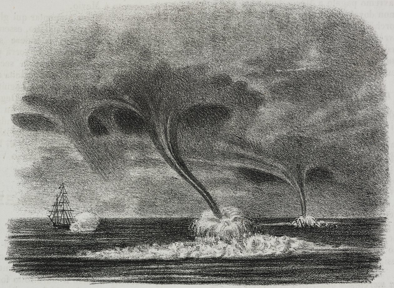 Waterhozen, lithografie door Salvatore Puglia uit Poliorama Pittoresco, nr. 48, 9 juli door Salvatore Puglia