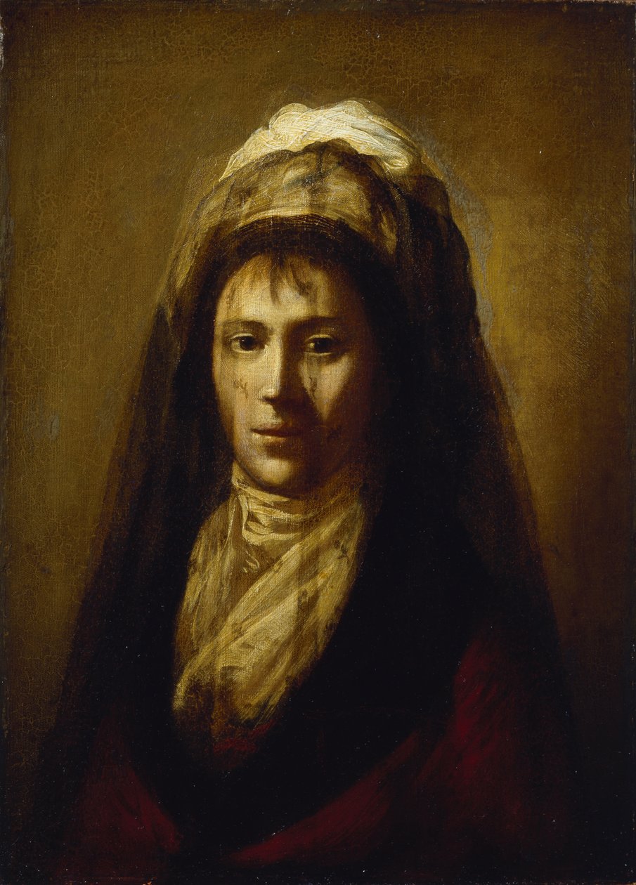 Portret van gravin Yekaterina Petrovna Rostopchina met een sluier door Salvatore Tonci