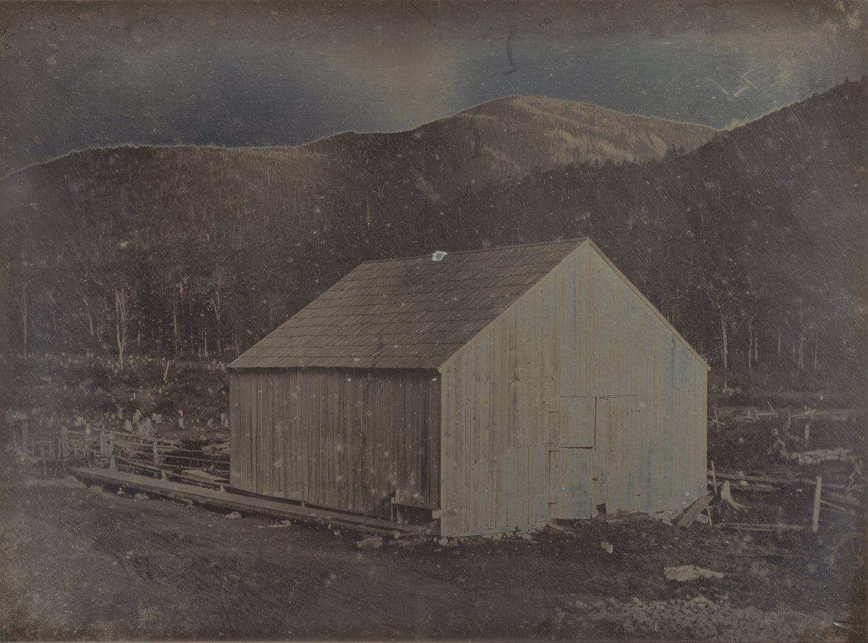 Uitzicht op een Schuur in New Hampshire door Samuel A. Bemis