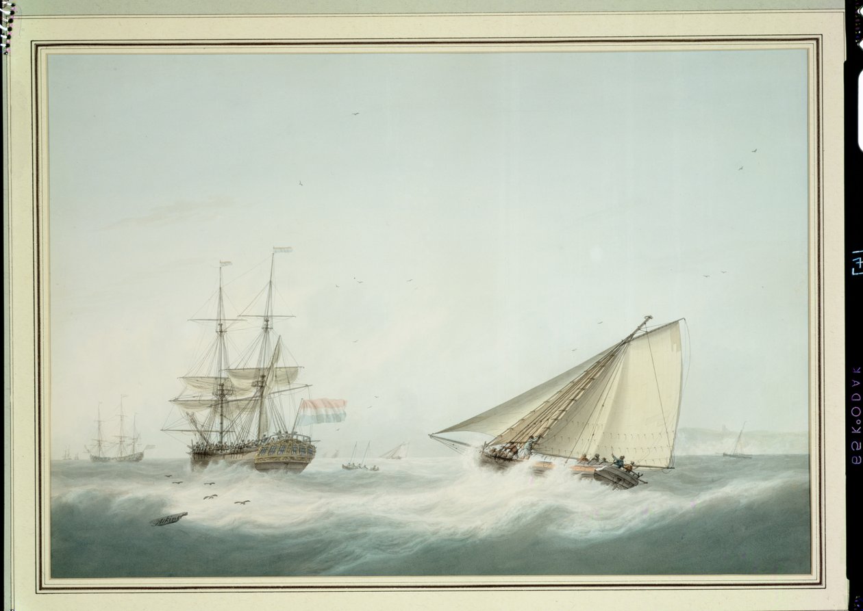 Een Brig en een Cutter door Samuel Atkins