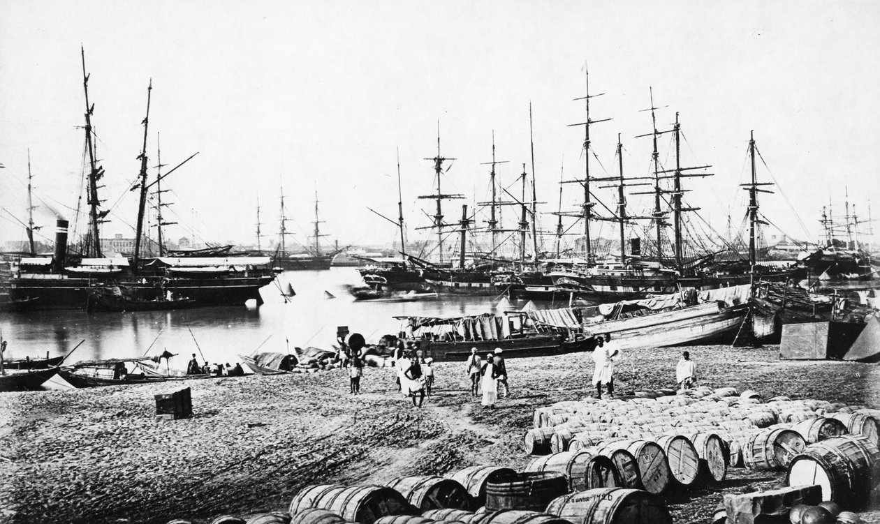 Dokken van Calcutta, c.1865 door Samuel Bourne
