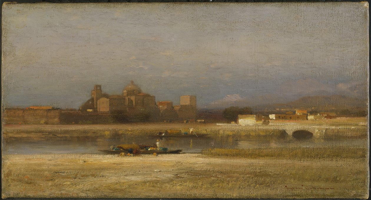 Oever van een stroom, 1892 door Samuel Colman