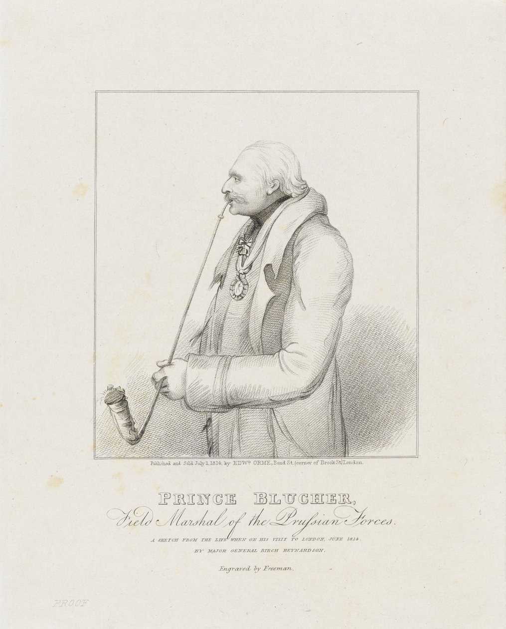 Prins Blücher, veldmaarschalk van de Pruisische troepen, 1814 door Samuel Freeman